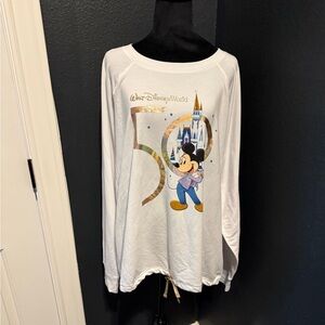 Walt Disney World 50th Anniversary Long Sleeve White Pullover Women size 3X